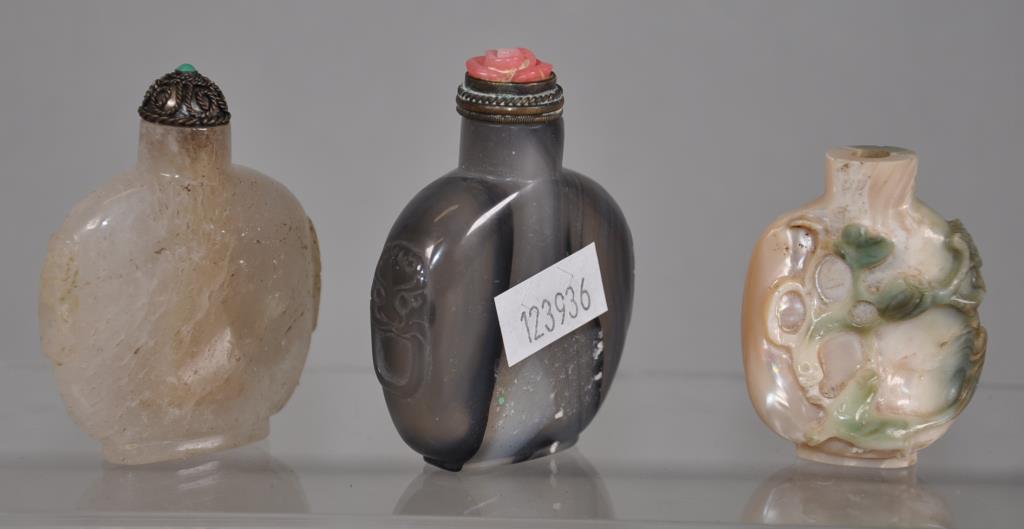 Three various Chinese snuff bottles