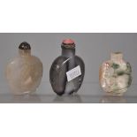 Three various Chinese snuff bottles