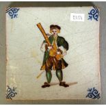 Antique Delft ceramic tile