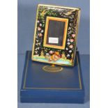 Boxed Halcyon Days enamel photo frame