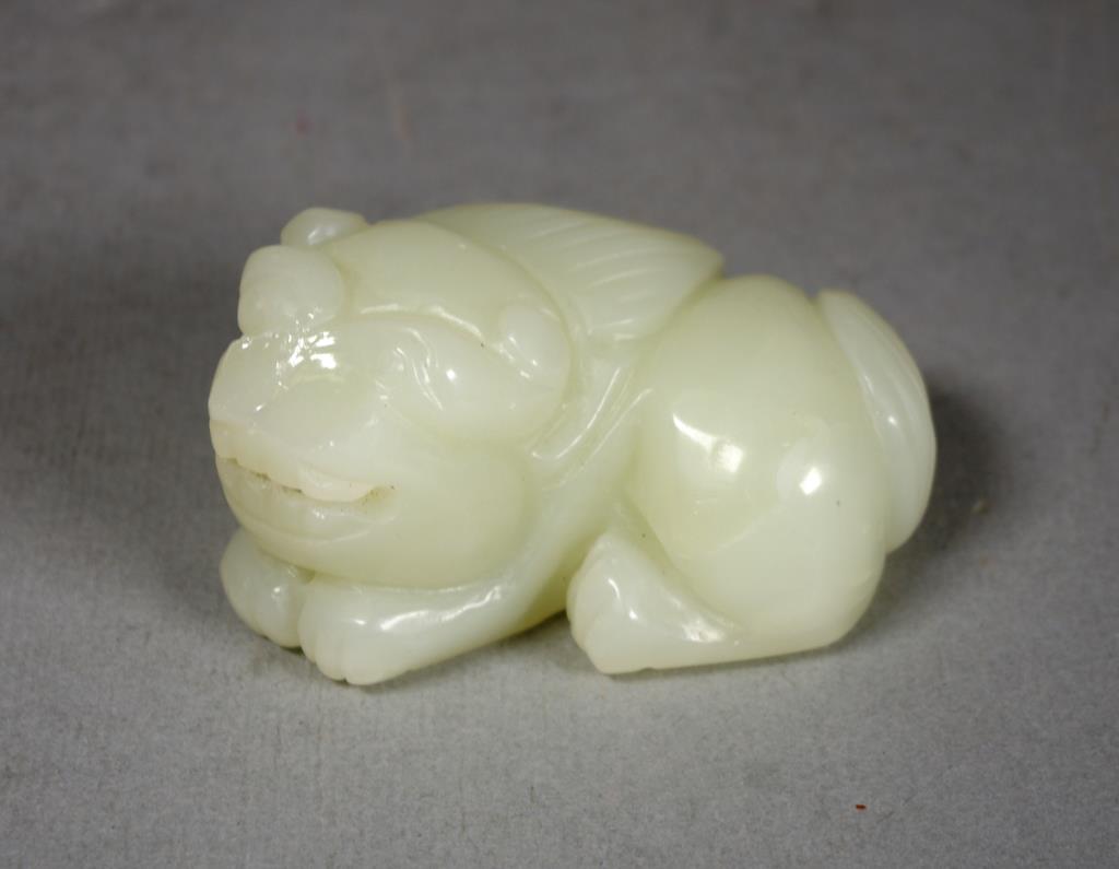 Chinese white jade Kylin figurine - Image 2 of 2