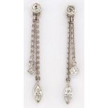 18ct white gold and diamond drop earrings