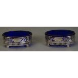 Pair vintage USA sterling silver open salts