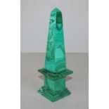 Zaire Africa malachite stone obelisk