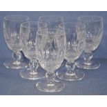 Set six Waterford crystal wine glasses