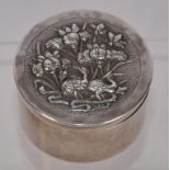 Vintage Linsky sterling silver cased toilet jar