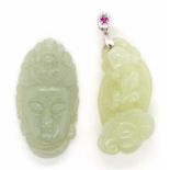 Two carved oriental pieces of jade