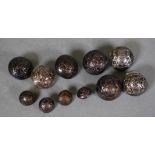 Collection vintage French silver buttons