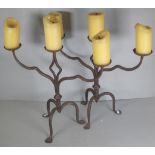 Pair of Spanish wrought iron candelabra