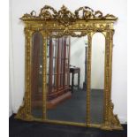 Antique French Louis XVI style console mirror