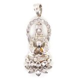 20ct gold Buddha diamond pendant