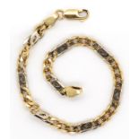 9ct two tone gold curb link bracelet