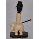 Art Deco carved ivory elephant form lamp