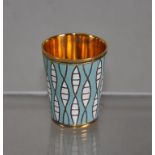 Silver gilt and enamel tot cup
