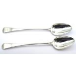 George III provincial silver basting spoons