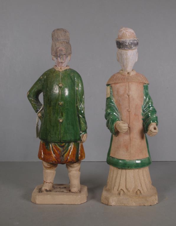 Pair of Chinese Tang style Qing figures - Image 2 of 2