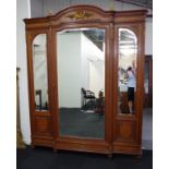 French parquetry walnut armoire