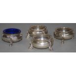 Set four USA sterling silver open salts