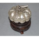 Chinese silver small lidded dish