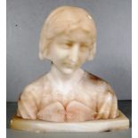 Antique alabaster bust of woman