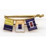 Australian 15ct gold and enamel brooch