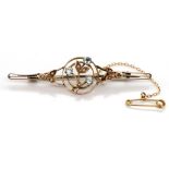 Antique Australian 9ct gold flower brooch