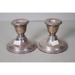 Pair George V sterling silver candlesticks