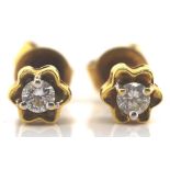 18ct gold and diamond earrings.