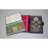 Two annual coin sets including silver coins