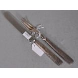 Silver plate Orient ship liner entree knife & fork