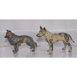 Two various lead dog figures