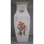 Chinese square polychrome vase