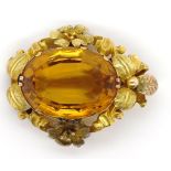 Antique Gold and citrine brooch
