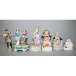 Six various antique ceramic figures