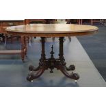 Victorian walnut loo table