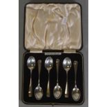 Cased set six George VI sterling silver teaspoons
