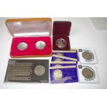 Nine various commemorative coin issues