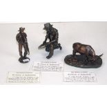 Three various Eddie Hackman bronze sculptures