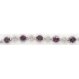 Spinel and sterling silver bracelet