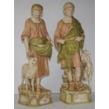 Pair of large Royal Dux figurines