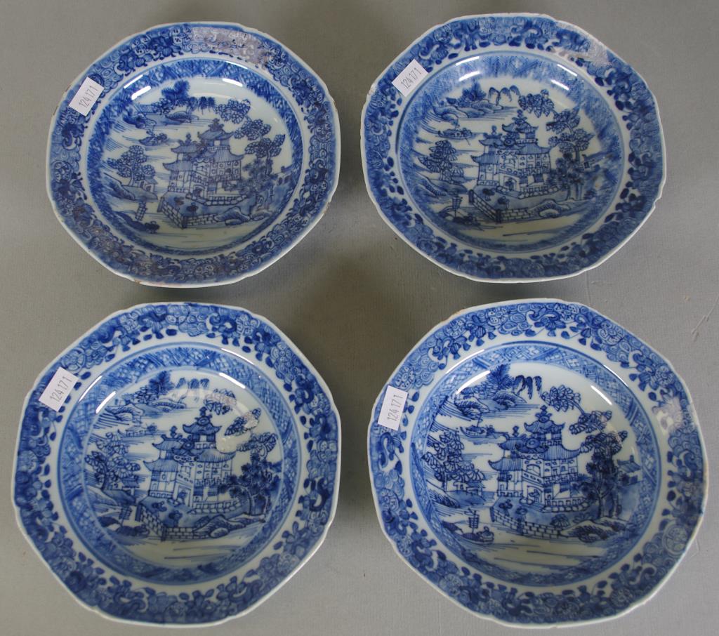 Set four antique Chinese export dishes