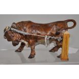 Cold Painted bronze bull figure