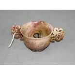 Chinese Archaistic twin handle libation cup