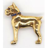 14ct Gold boxer dog brooch