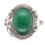 Arts & Crafts Malachite and silver ring