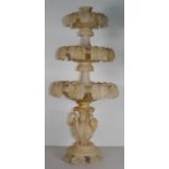 Large antique alabaster 3 tier centrepiece