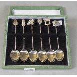 Set of six Chinese silver spoons