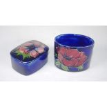 Moorcroft Anemone lidded trinket box and vase