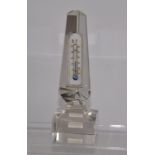 Victorian obelisk form crystal thermometer