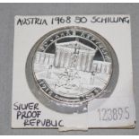 Austrian 50 Schilling 1968 proof silver coin